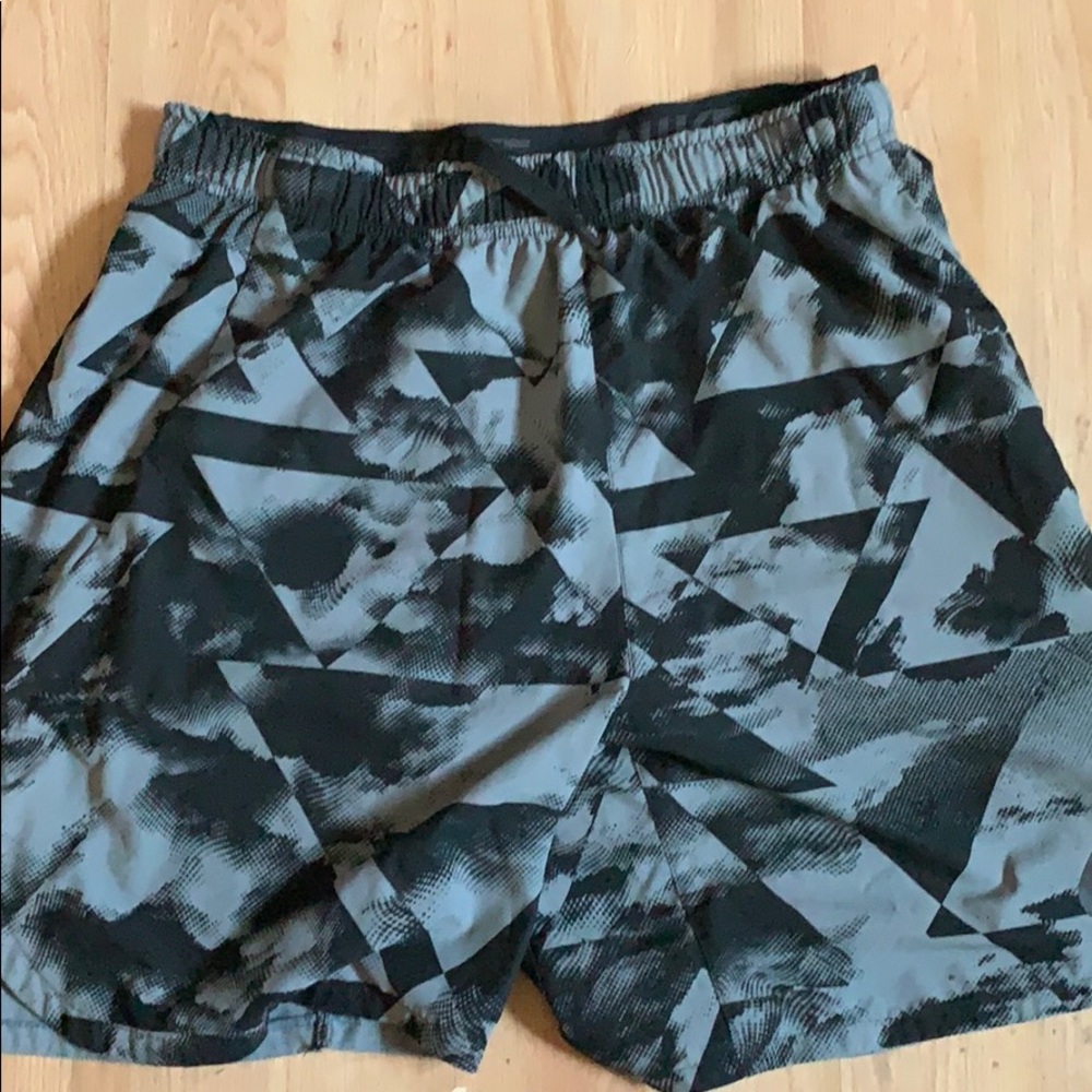Black and grey athletic shorts